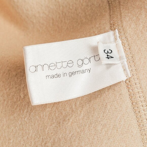 Annette Gortz Ena Beige Wool-Felt Cowl-Neck Snap Jacket - Picture 8 of 9